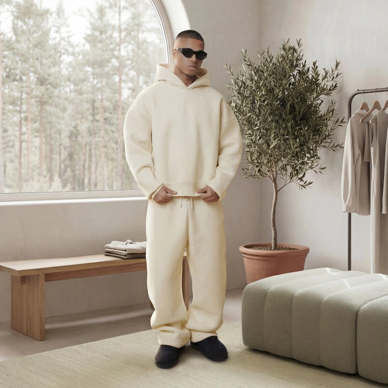 KREMHVIT Hettegenser