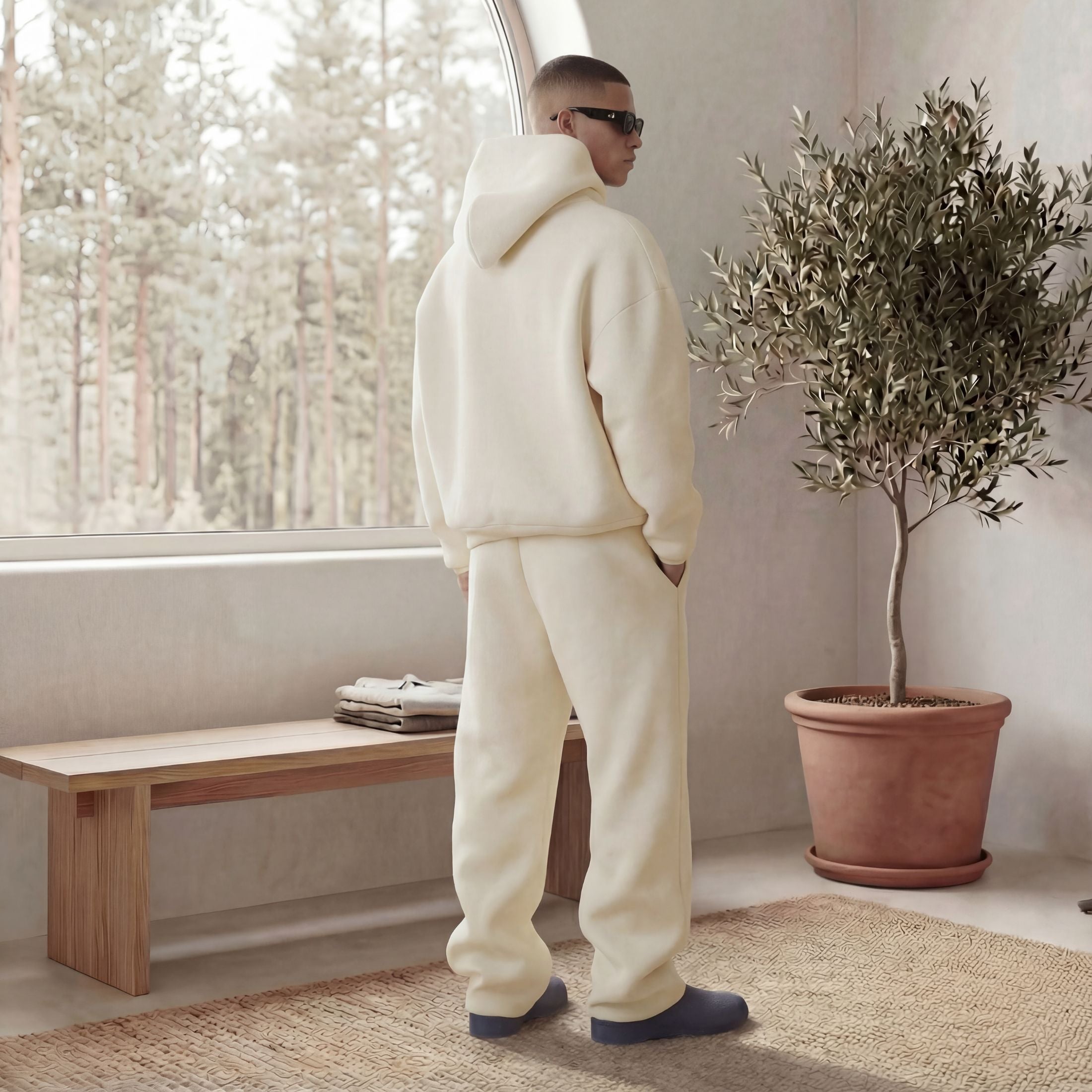 KREMHVIT Hettegenser