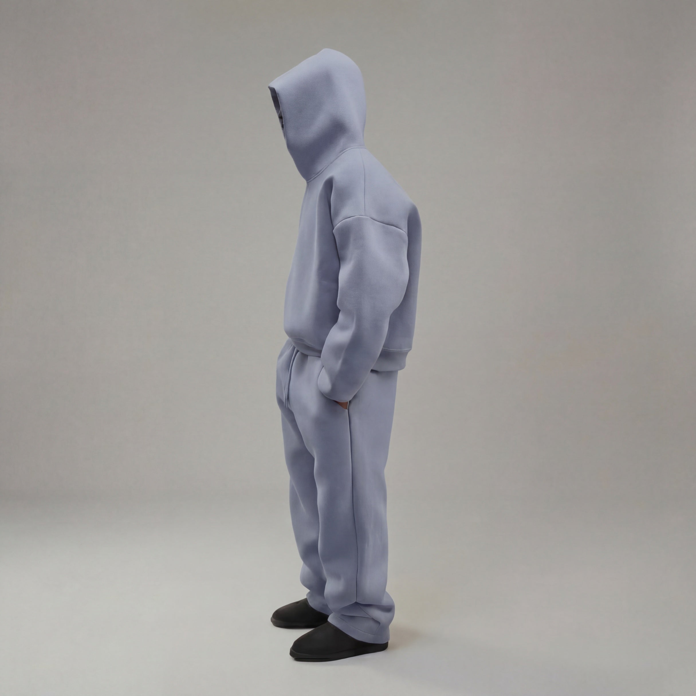 Støvblå hettegenser